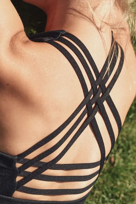 Mono B Criss Cross Bra Top AT2609 Black