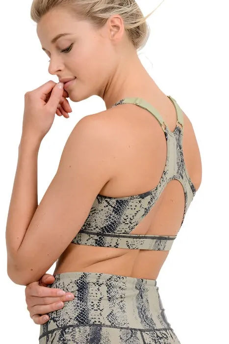 Mono B Python Print Racer Back Sports Bra AT2554