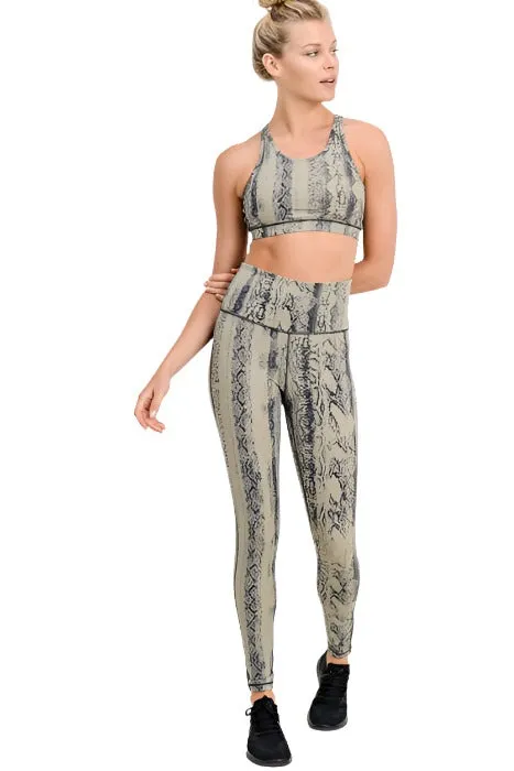 Mono B Python Print Racer Back Sports Bra AT2554