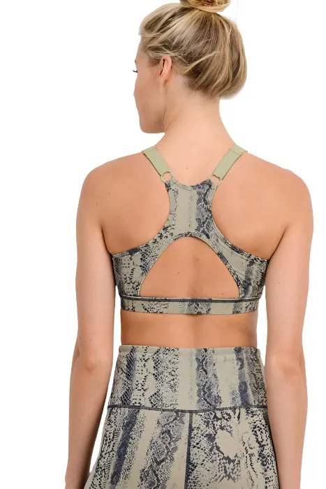 Mono B Python Print Racer Back Sports Bra AT2554