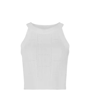 Monogram Mesh Knit Crop Top