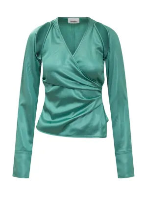 Nanushka Cut-Out V-Neck Top