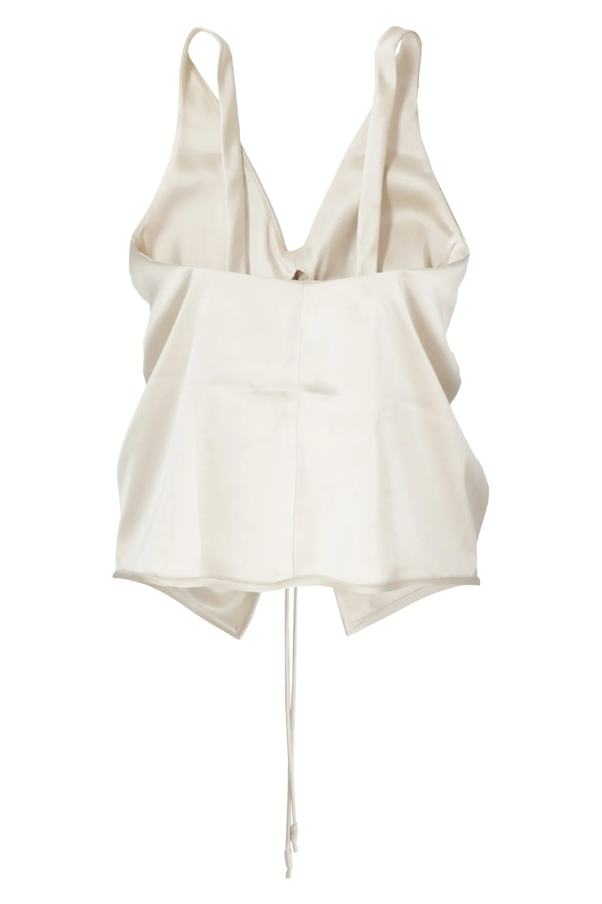 Nanushka V-Neck Gathered Detail Satin Blouse