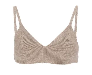 Off-White V-Neck Ribbed Bralette