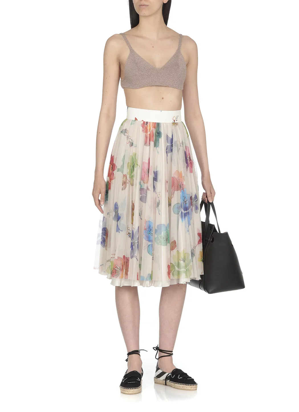 Off-White V-Neck Ribbed Bralette