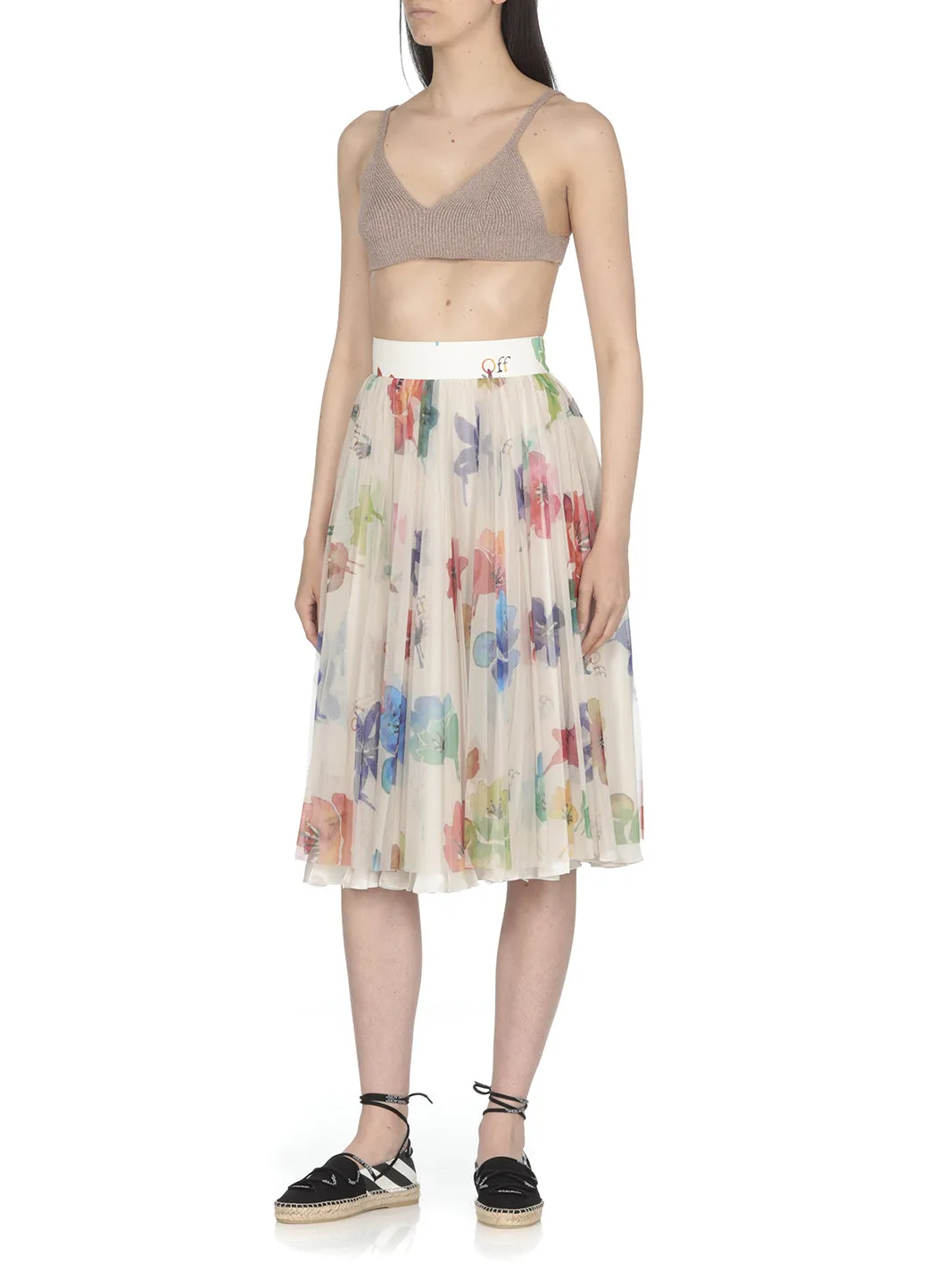 Off-White V-Neck Ribbed Bralette