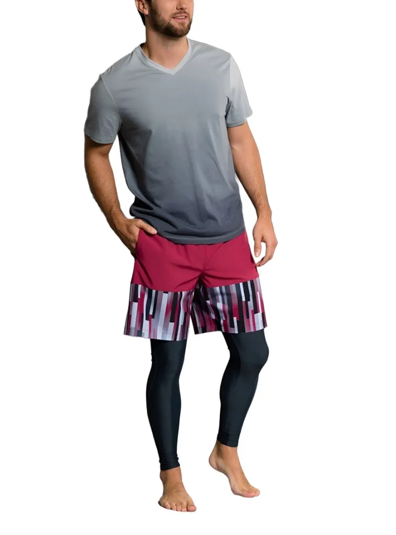 Onzie Yoga Mens Ombre V-Neck Tee Shirt 707 Black