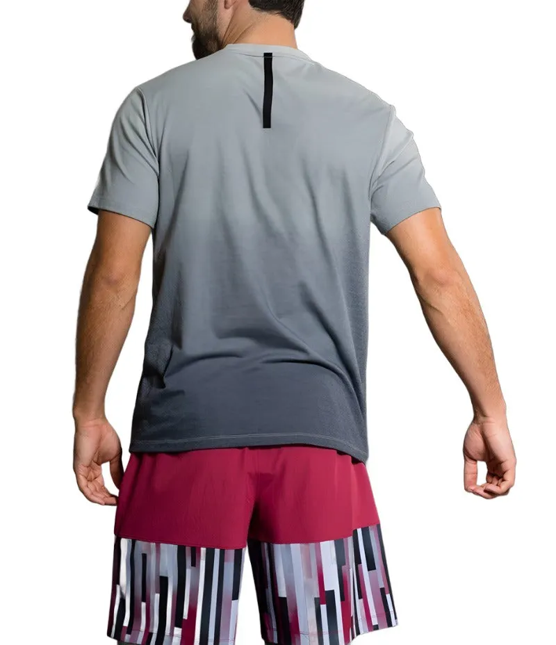 Onzie Yoga Mens Ombre V-Neck Tee Shirt 707 Black