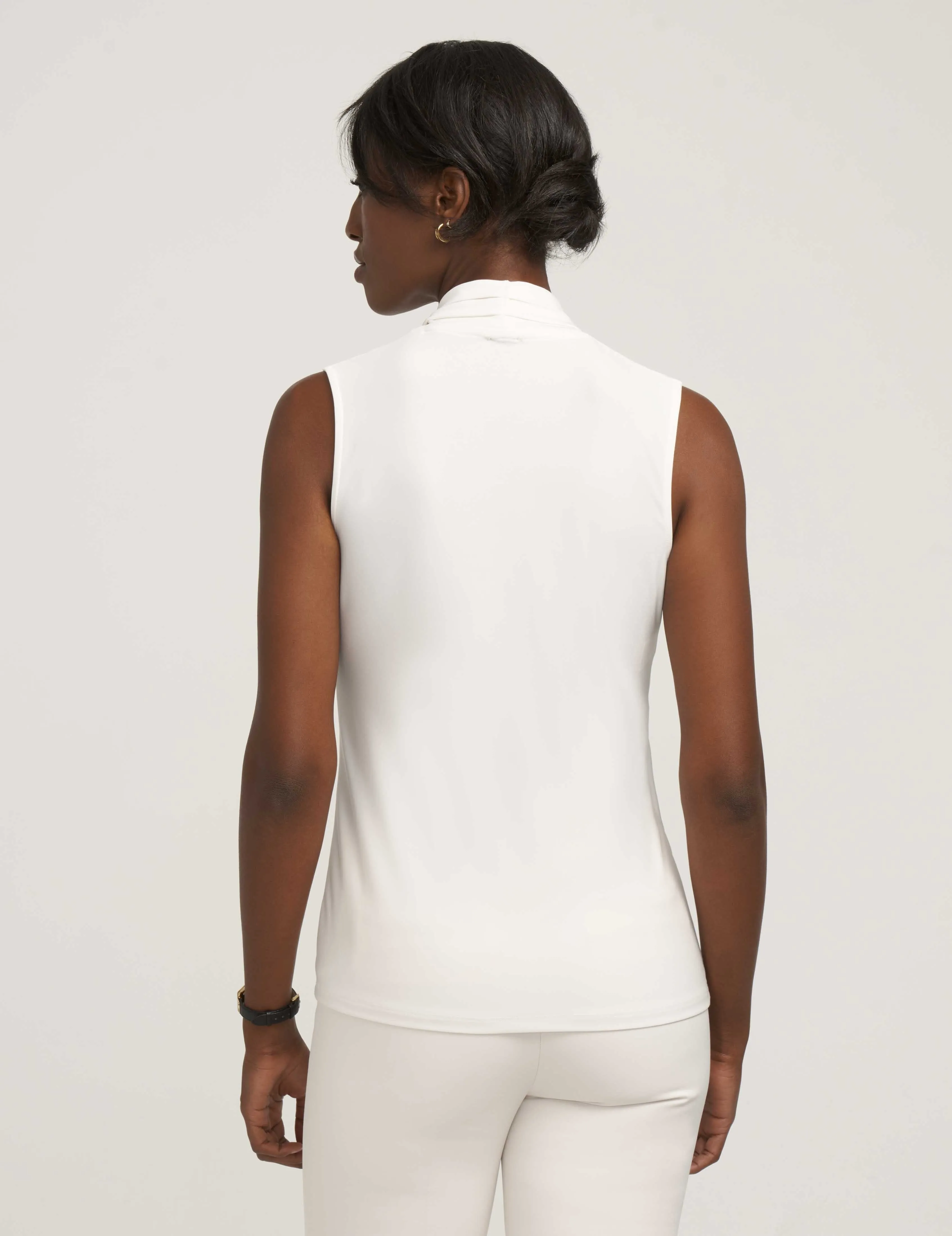 Petite V-Neck Triple Pleat Top