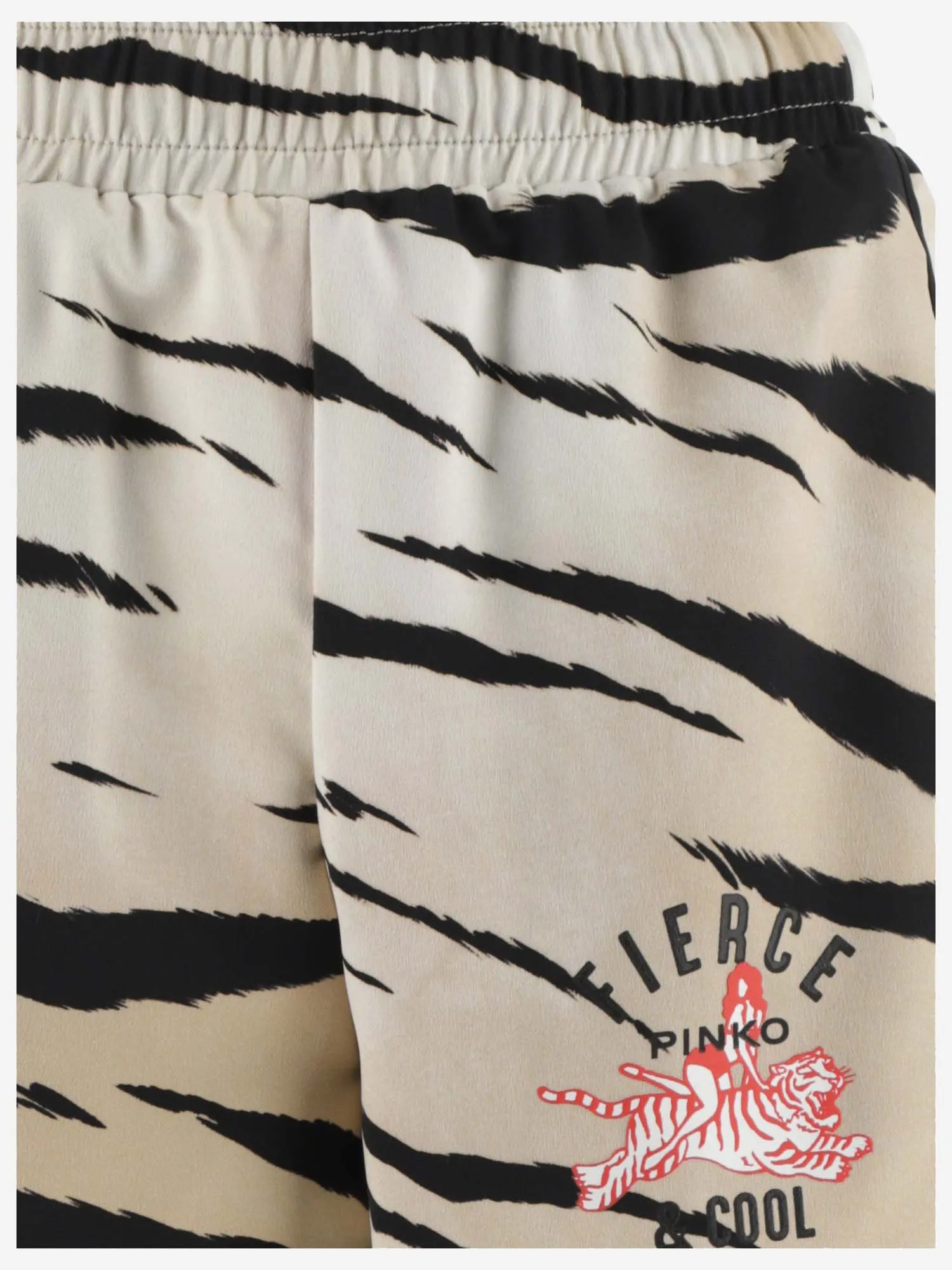 Pinko Tiger Printed Elastic Waist Shorts