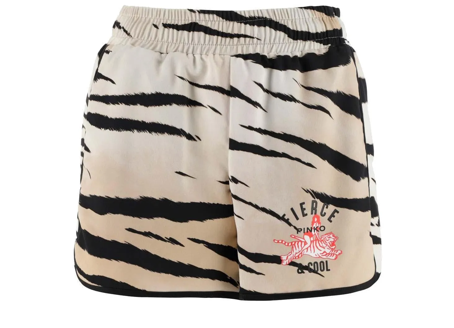 Pinko Tiger Printed Elastic Waist Shorts