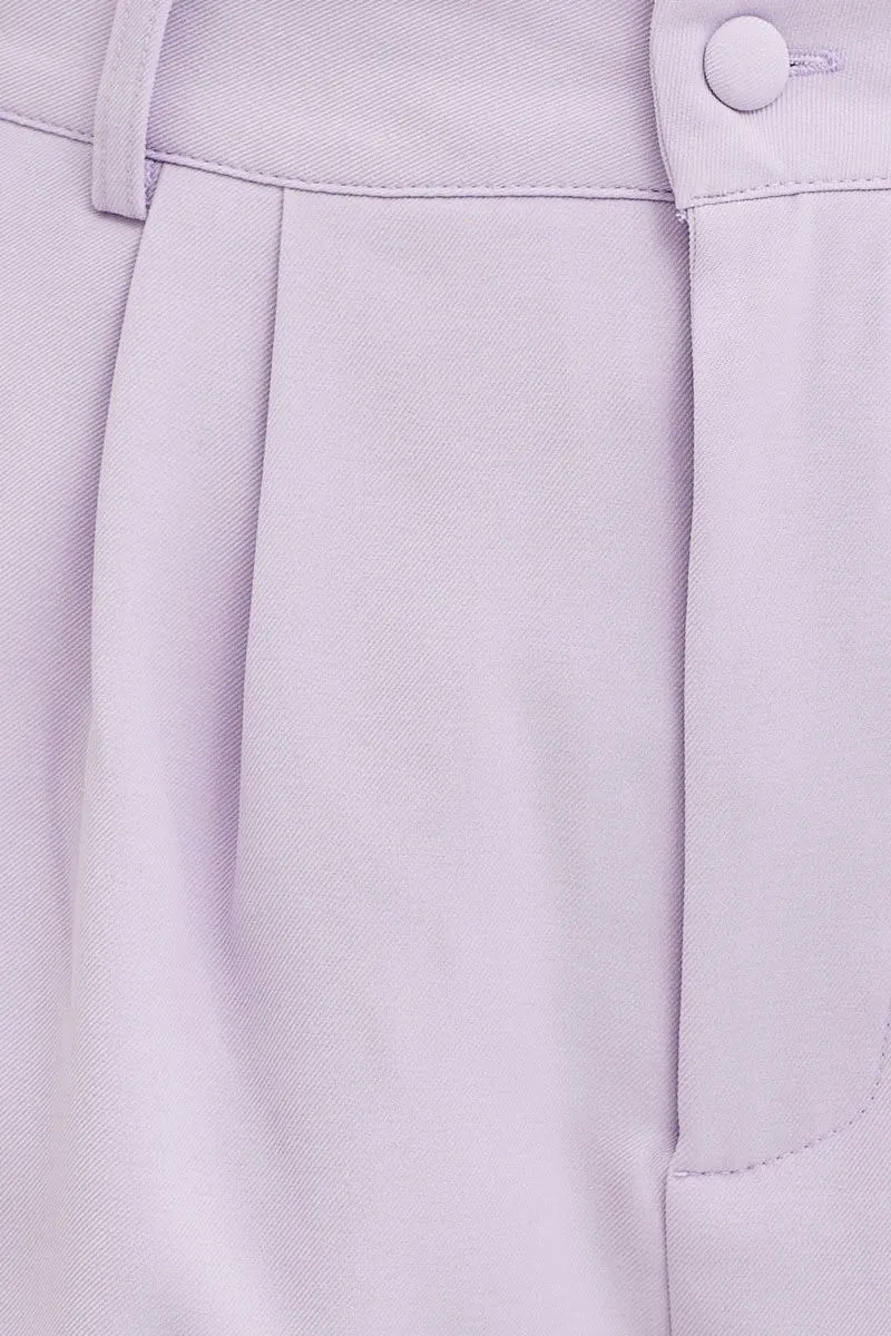 Purple High Rise Shorts