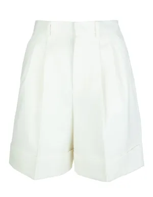 REDValentino High Waist Turn-Up Gabardine Shorts