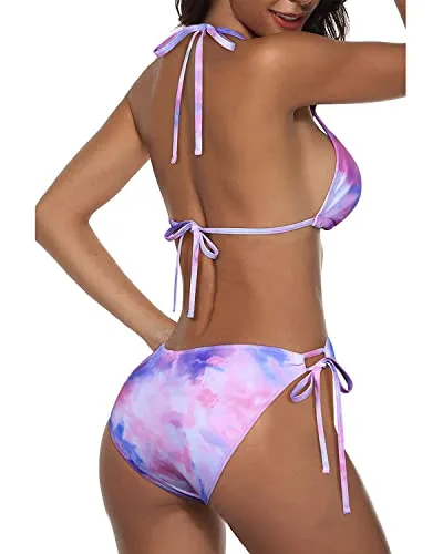 Removable Push Up Enhancement Padding 2 Piece Bikini Sets-Color Tie Dye