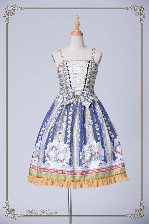 Rococo Bouquet Jumperskirt in Dark Blue