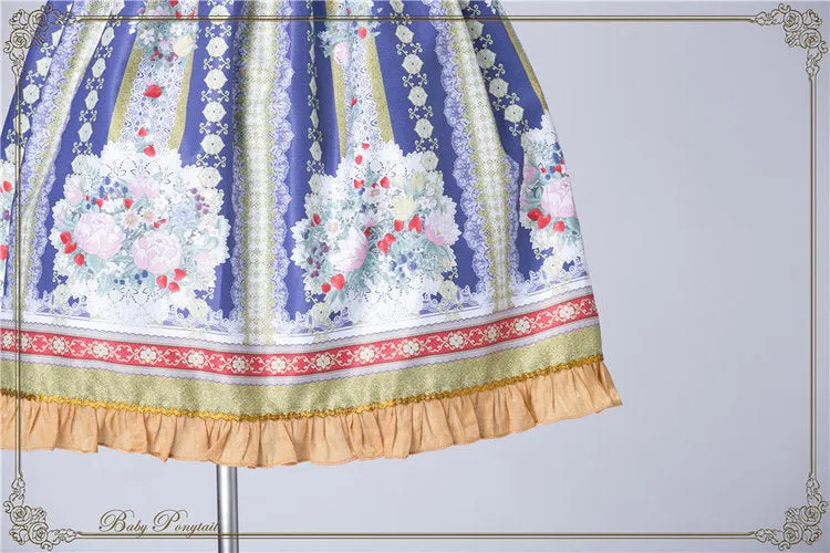 Rococo Bouquet Jumperskirt in Dark Blue