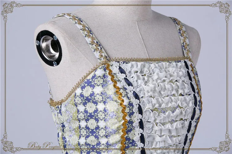 Rococo Bouquet Jumperskirt in Dark Blue