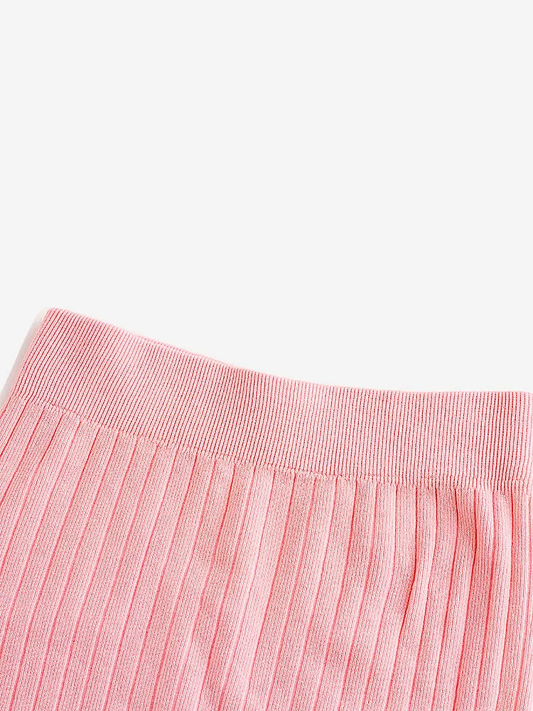 Round Neck Solid Color Striped Cotton Thermal Sets