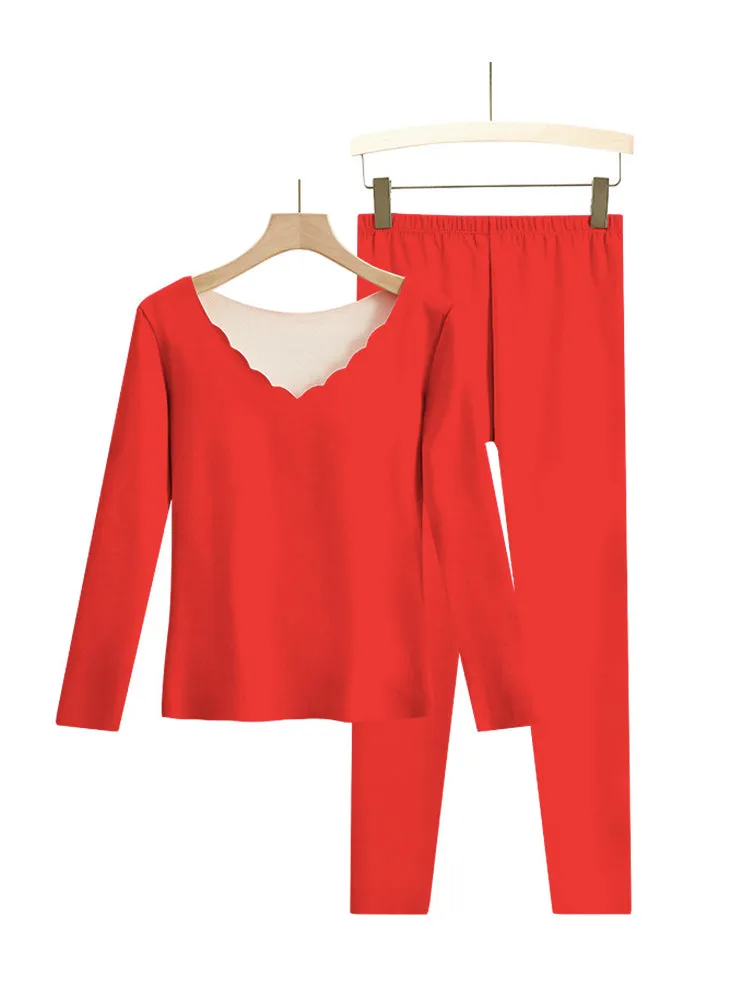 Seamless Base Layer Dralon V-neck Thermal Set