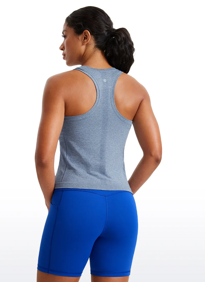 Seamless High Crewneck Racerback Tanks