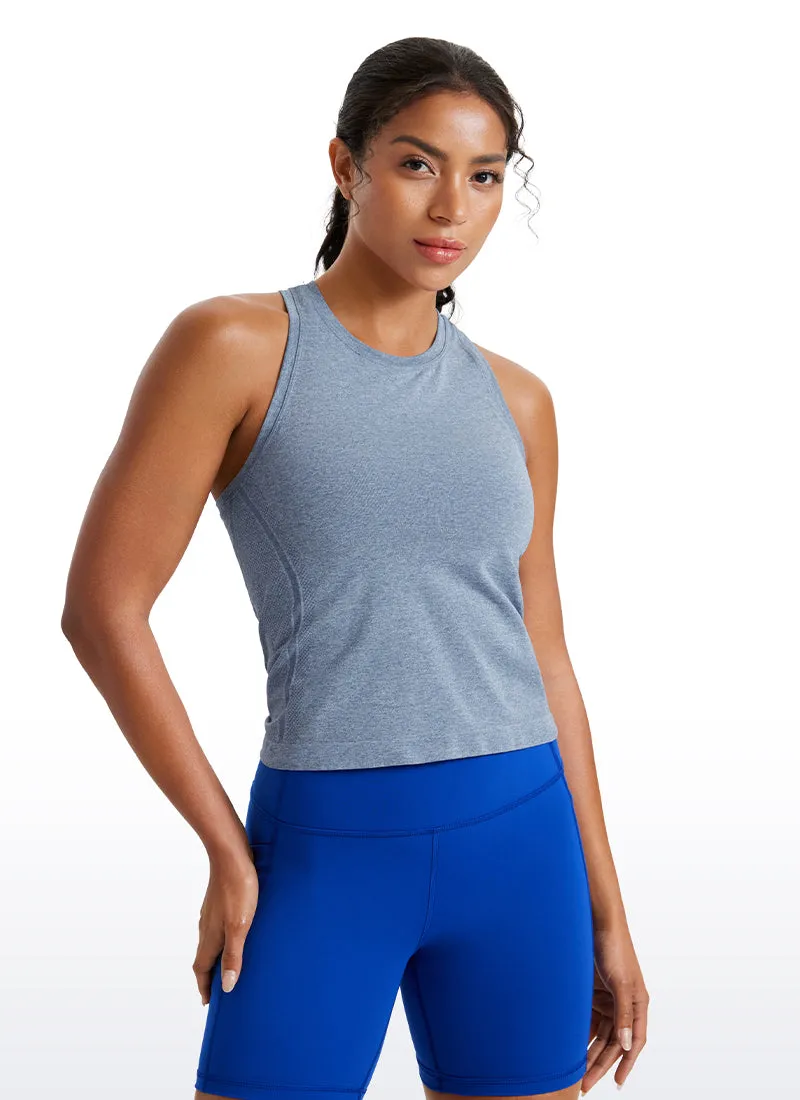 Seamless High Crewneck Racerback Tanks