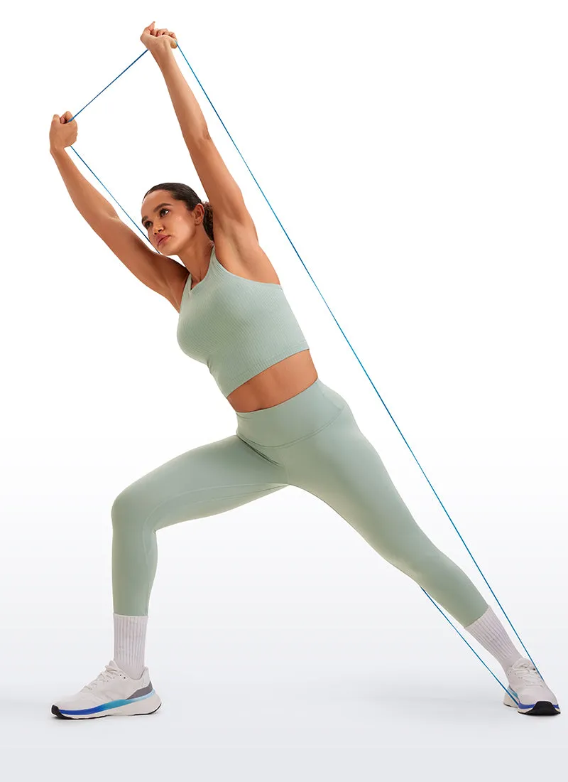 Seamless Ribbed Longline High Neck Crop Tank Racerback