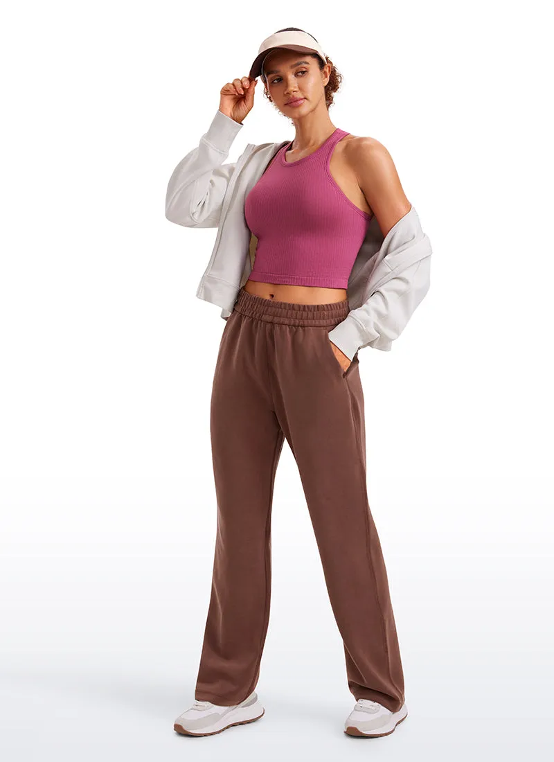 Seamless Ribbed Longline High Neck Crop Tank Racerback
