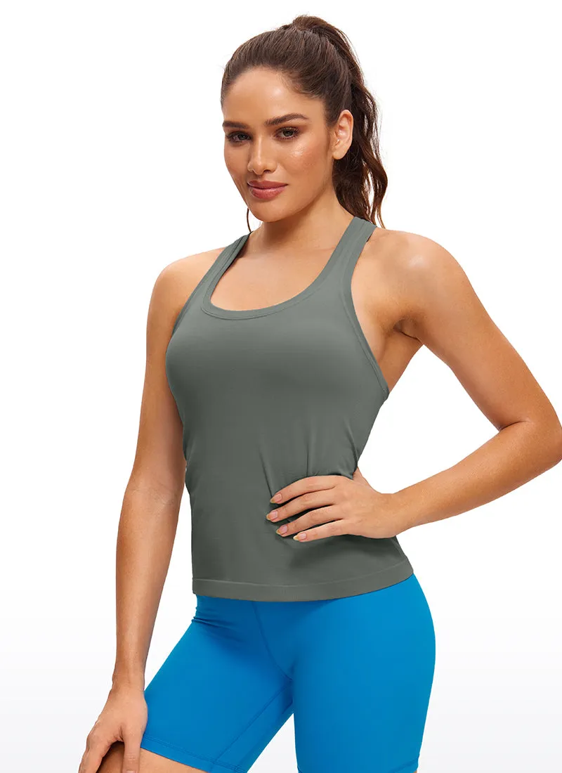 Seamless Scroop Neck Racerback Tanks
