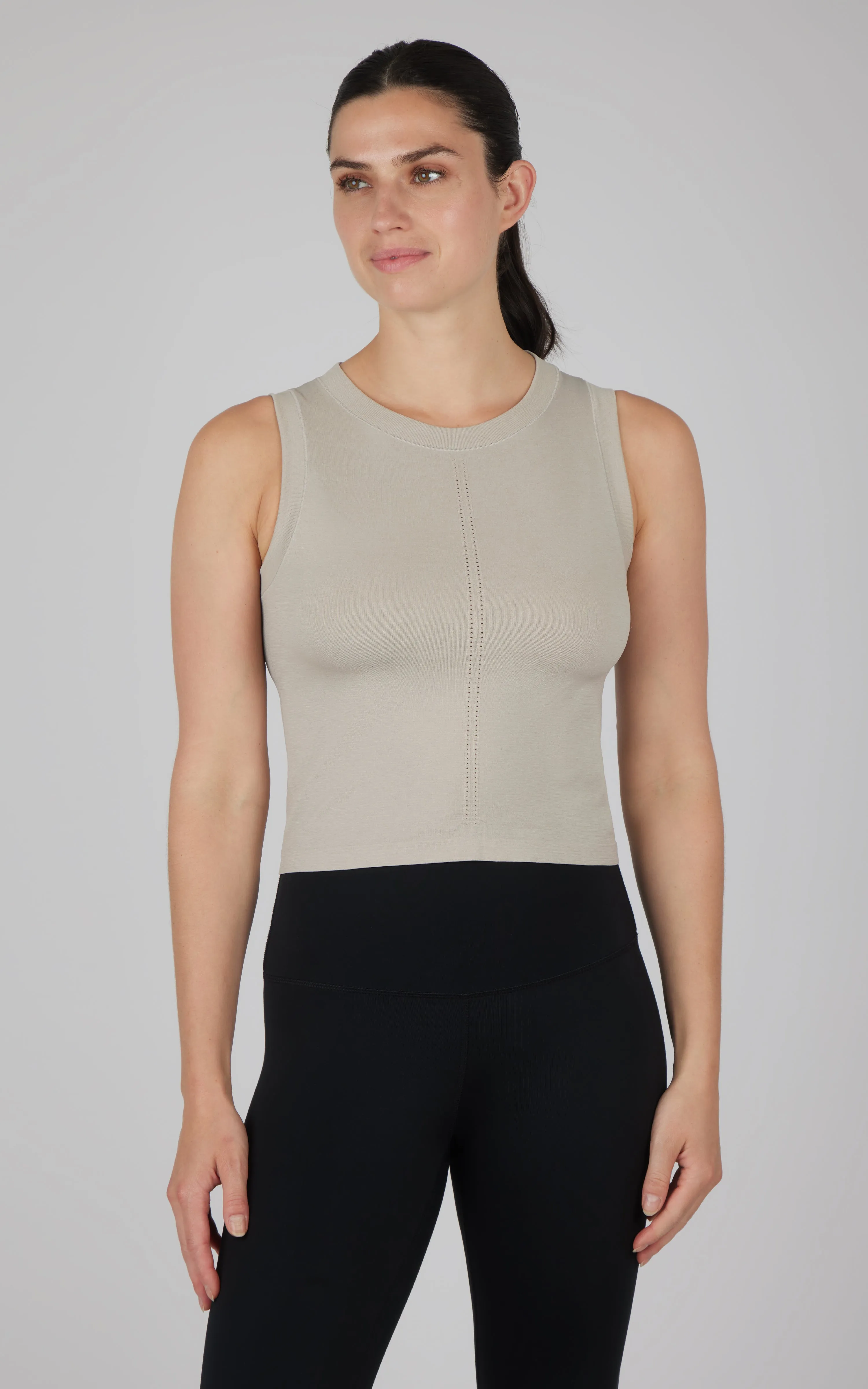 Seamless Slim Fit High Neck Tank