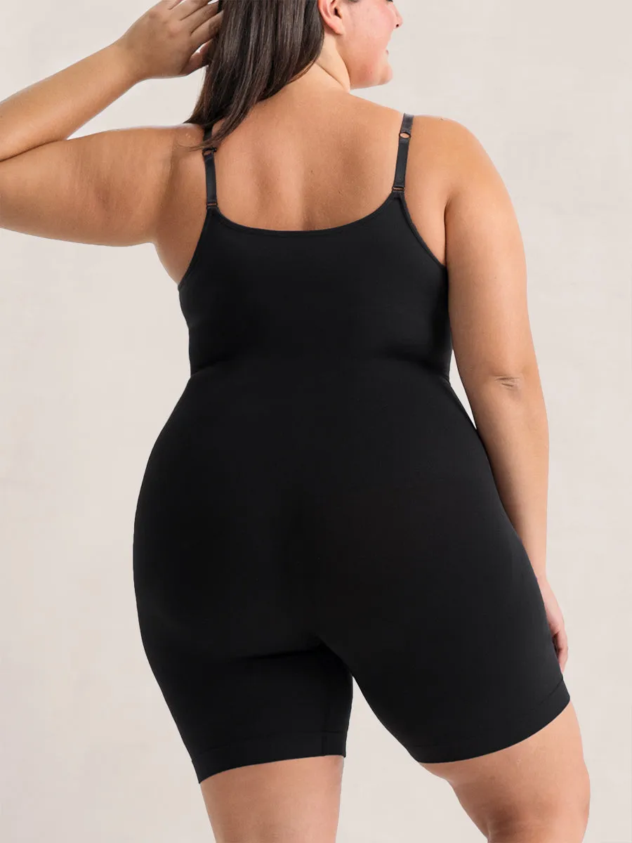 Shapermint Essentials All Day Every Day Scoop Neck Mid-Thigh Bodysuit SB