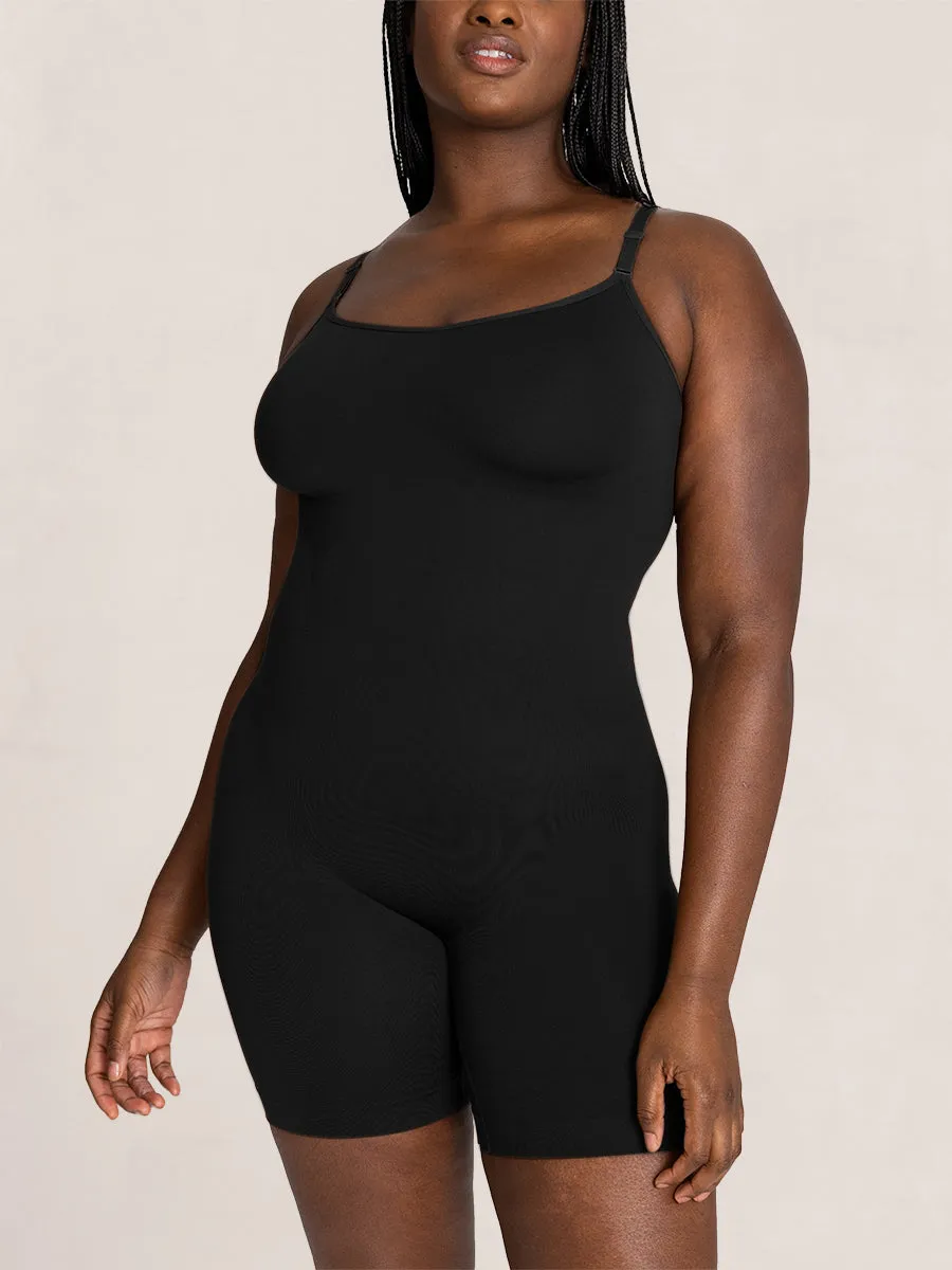 Shapermint Essentials All Day Every Day Scoop Neck Mid-Thigh Bodysuit SB