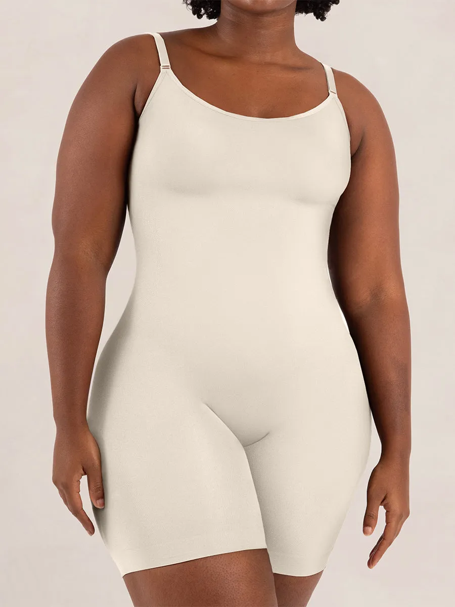 Shapermint Essentials All Day Every Day Scoop Neck Mid-Thigh Bodysuit SB