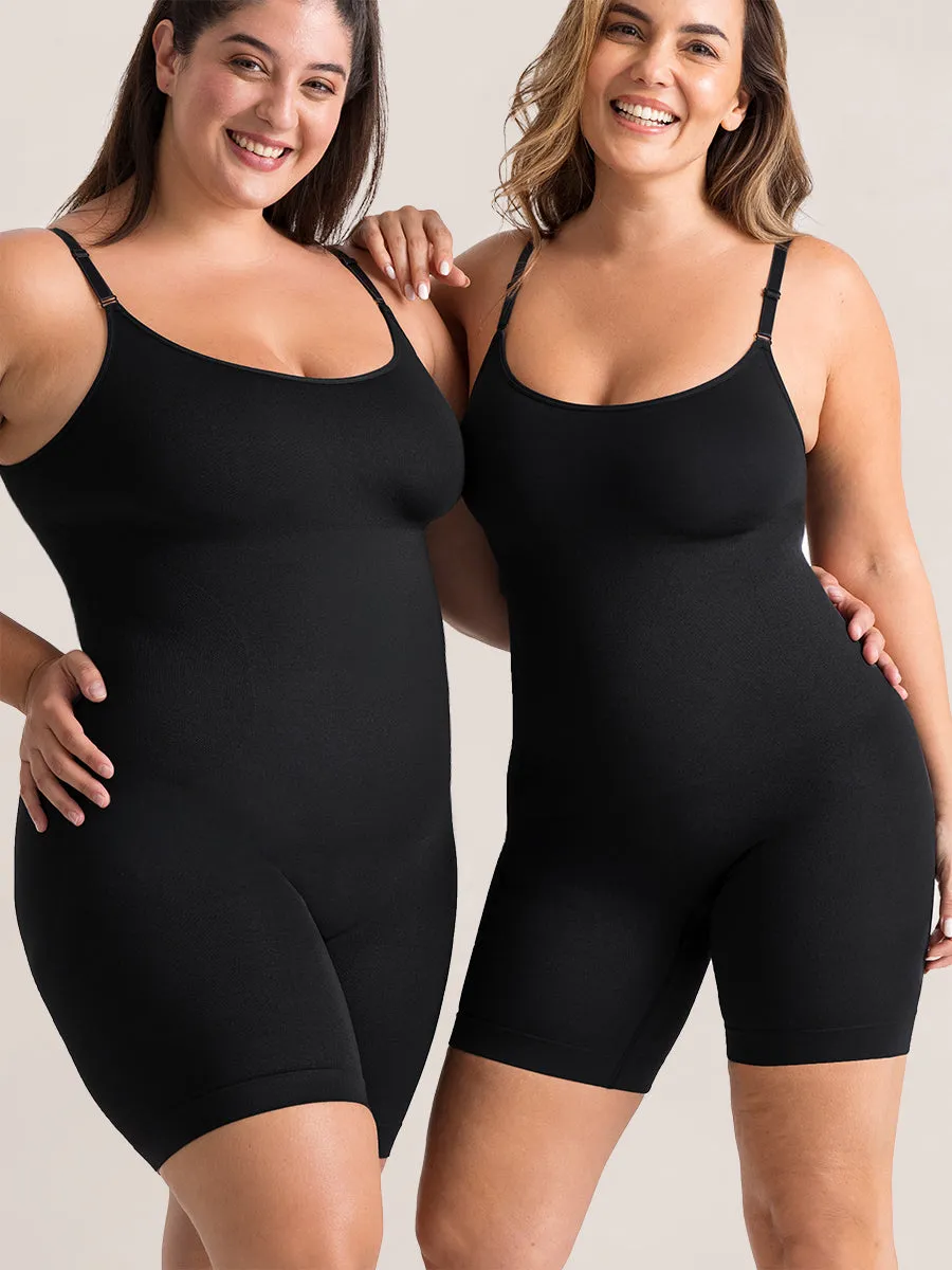 Shapermint Essentials All Day Every Day Scoop Neck Mid-Thigh Bodysuit SB