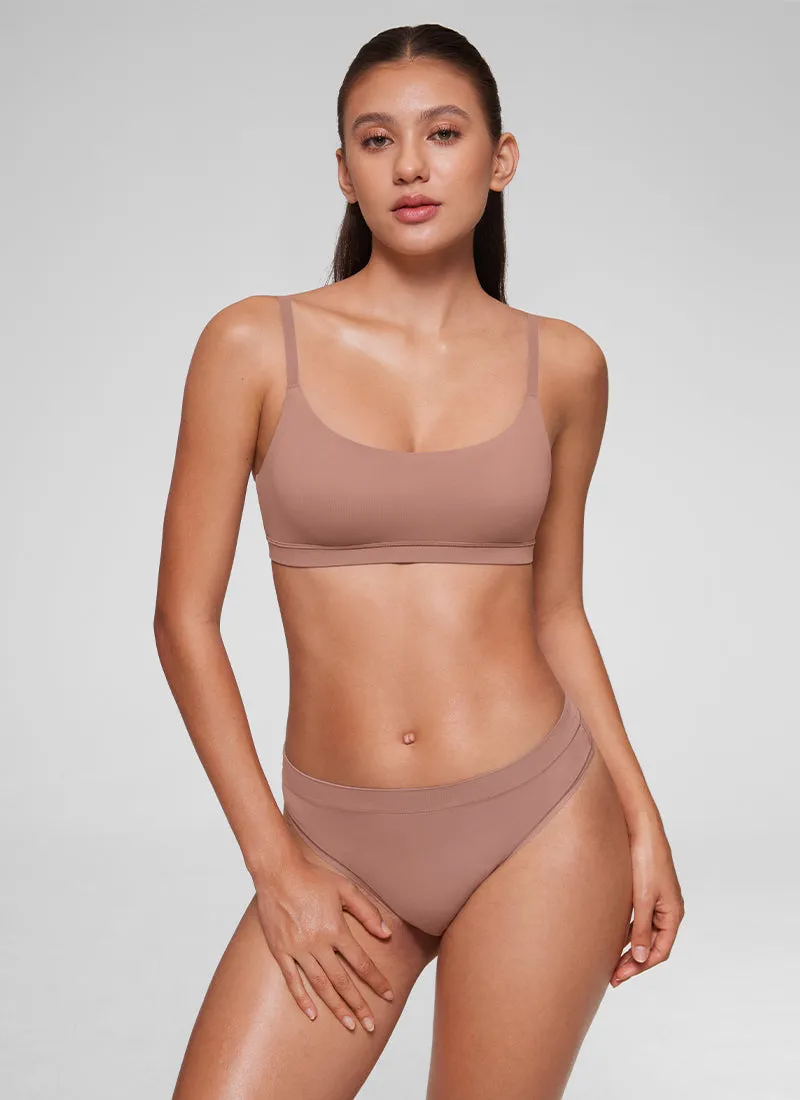 Softhold Double Lined Scoop Neck Bralettes Adjustable