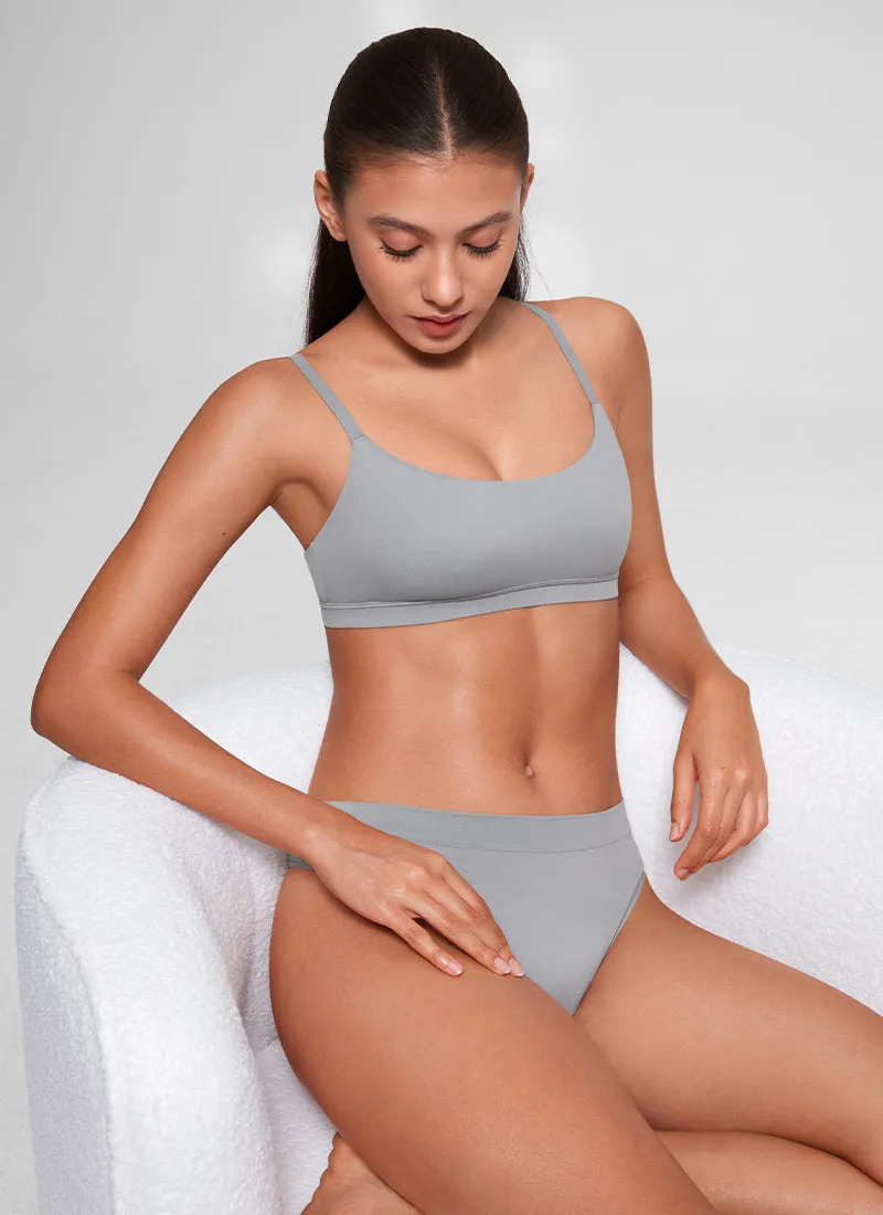 Softhold Double Lined Scoop Neck Bralettes Adjustable