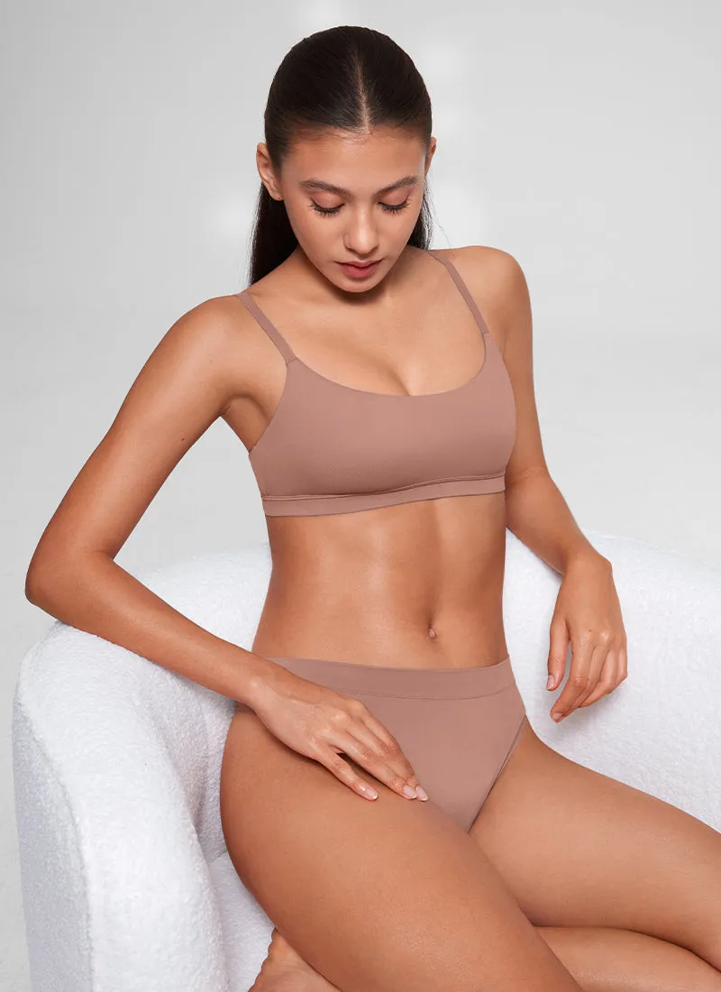Softhold Double Lined Scoop Neck Bralettes Adjustable
