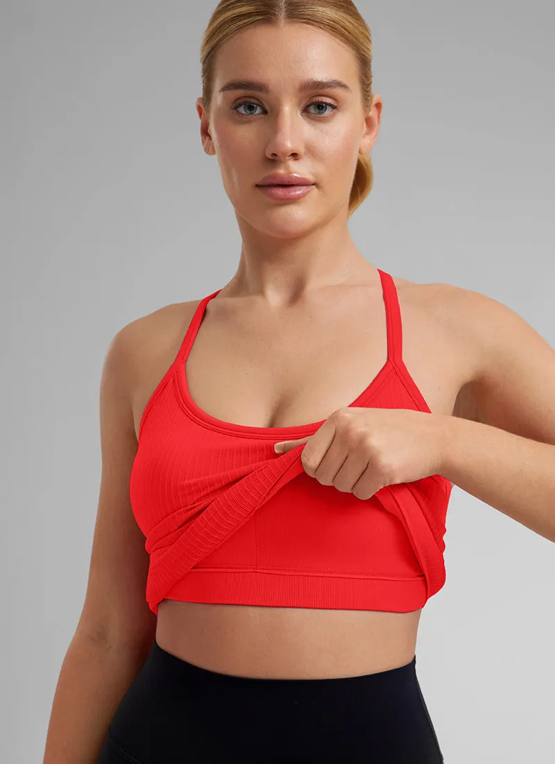 Speedy Seamless Built-in Bra Tank Y-back - Pure Color
