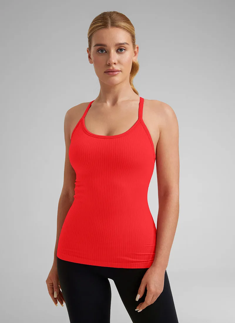 Speedy Seamless Built-in Bra Tank Y-back - Pure Color
