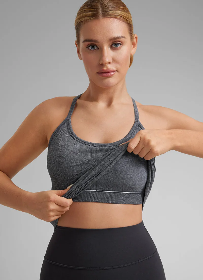 Speedy Seamless Built-in Bra Tank Y-back