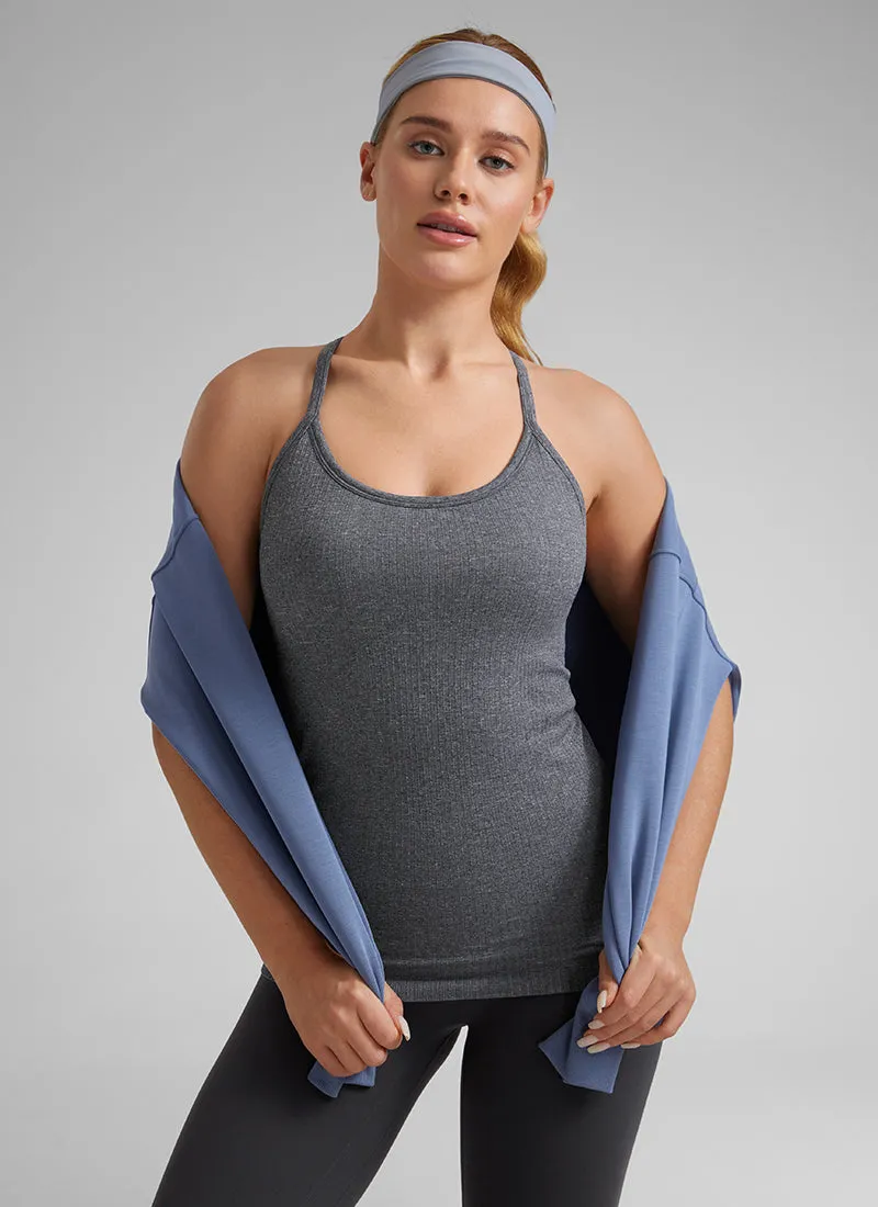 Speedy Seamless Built-in Bra Tank Y-back