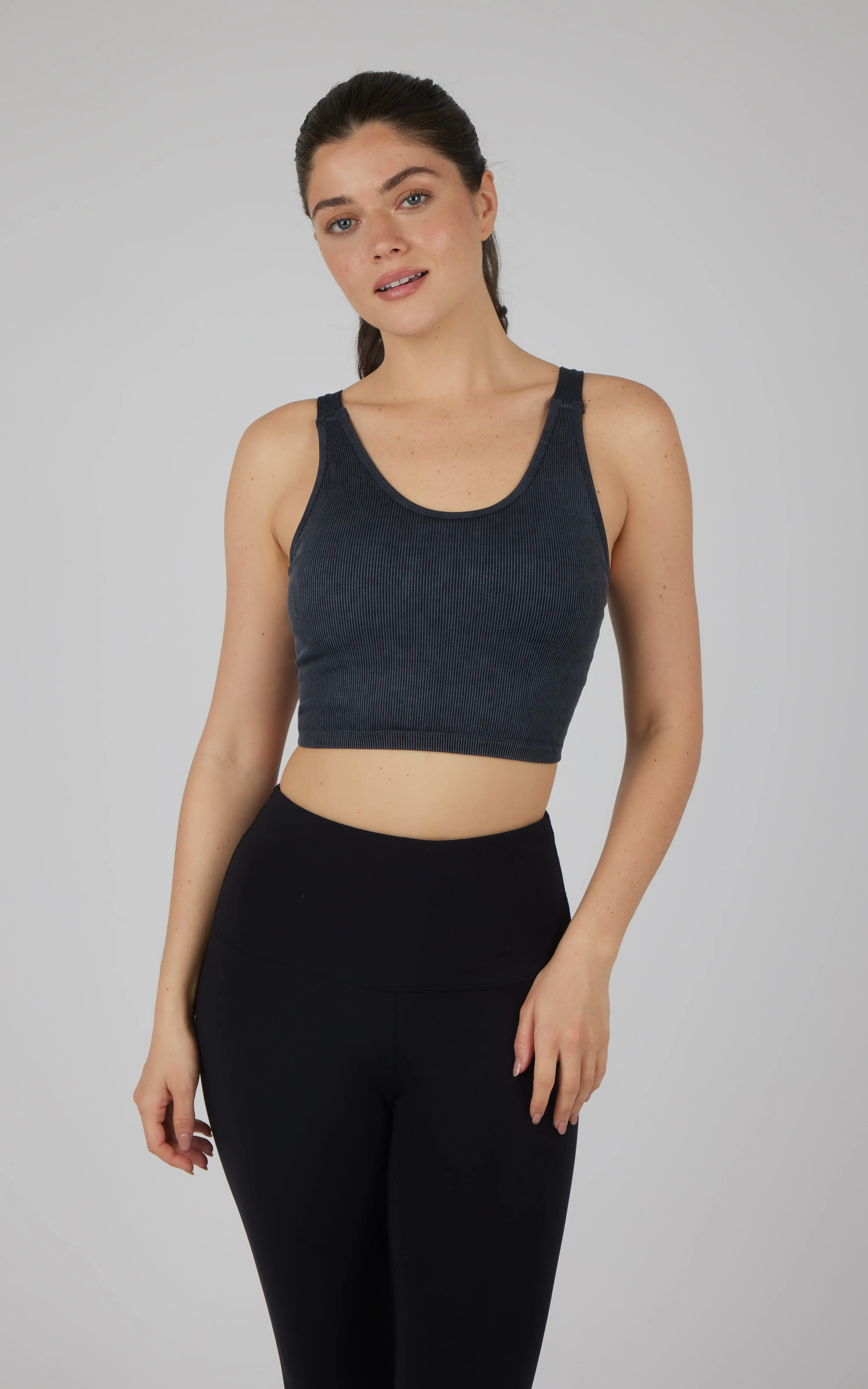 Stonewash 2 PK Scoop Neck Bralette Tank