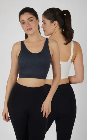 Stonewash 2 PK Scoop Neck Bralette Tank