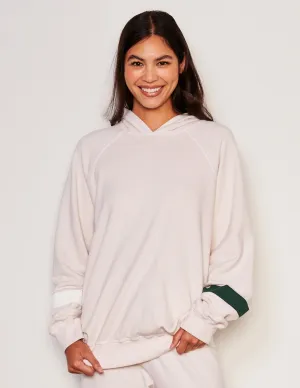Sundry Stripes Raglan Popover Hoodie & Stripes Easy Lounge Pant Set in Oyster