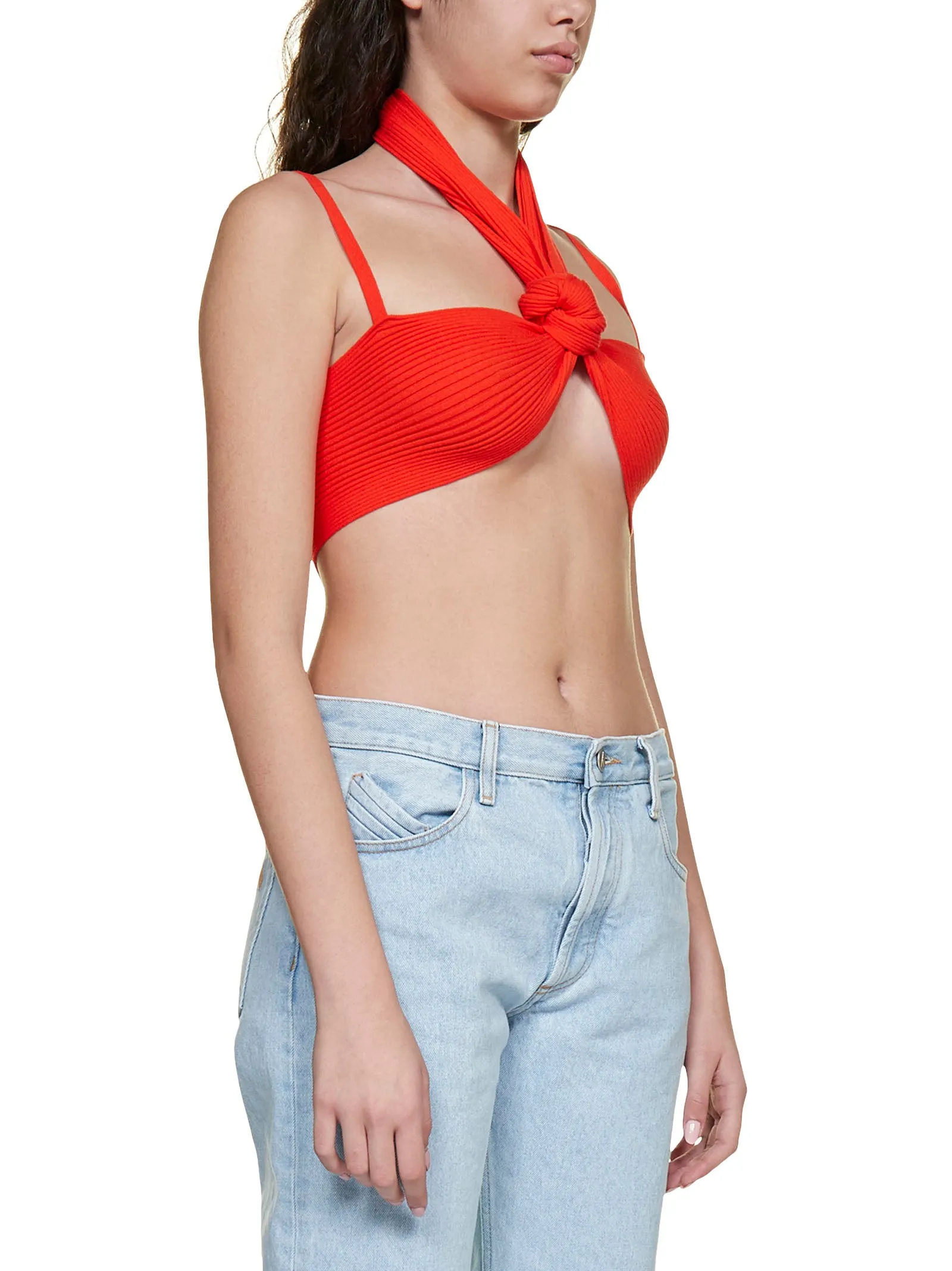 The Attico Ruched Crop Top