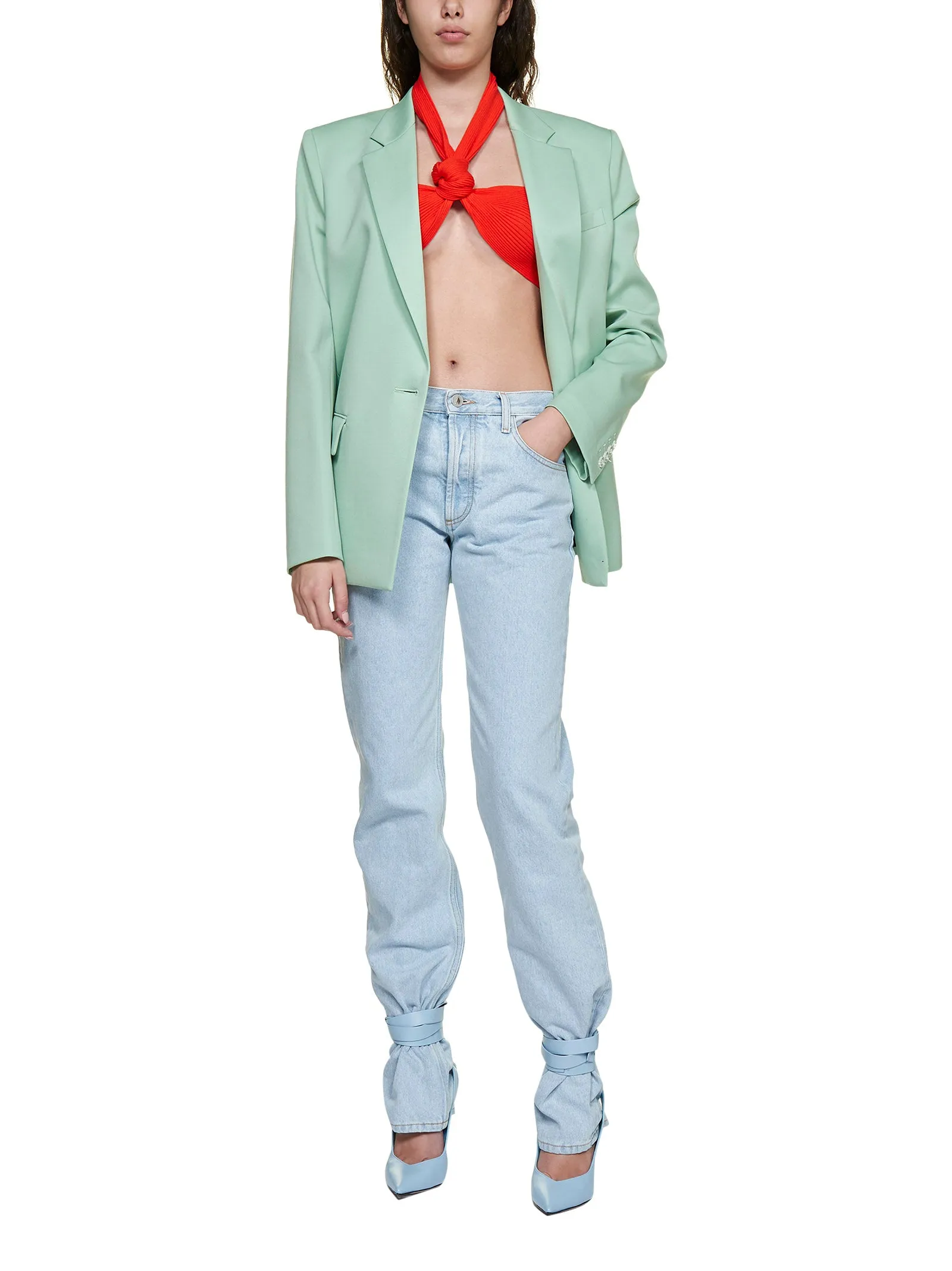The Attico Ruched Crop Top