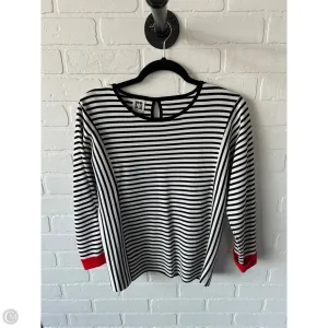 Top Long Sleeve By Anne Klein In Black & White, Size: Xs