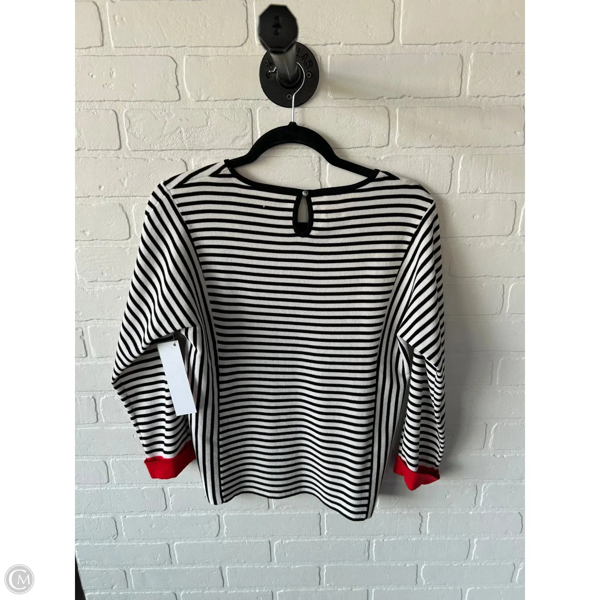 Top Long Sleeve By Anne Klein In Black & White, Size: Xs