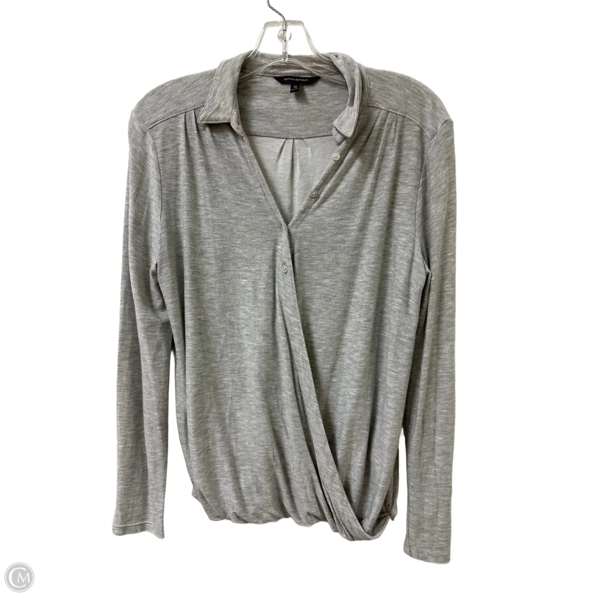 Top Long Sleeve By Banana Republic In Grey, Size: M