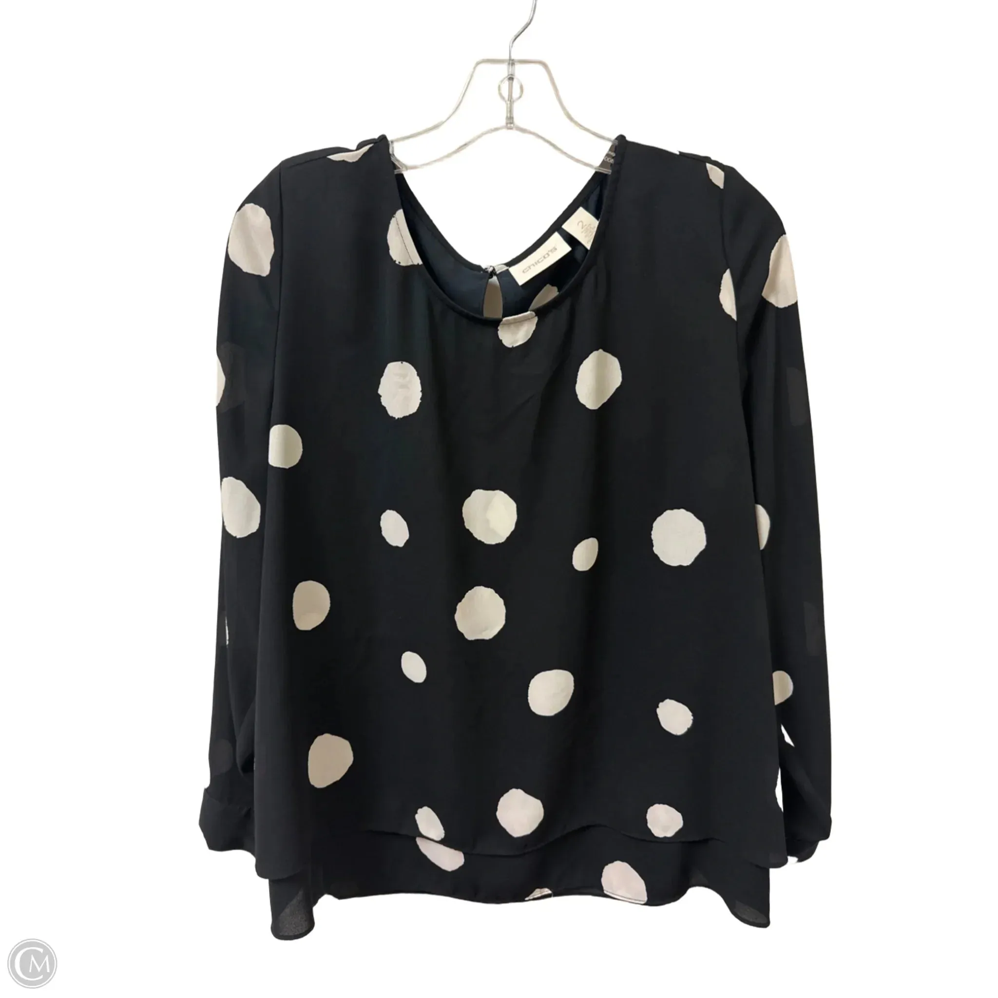 Top Long Sleeve By Chicos In Black, Size: L