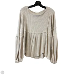 Top Long Sleeve By Clothes Mentor In Tan, Size: S